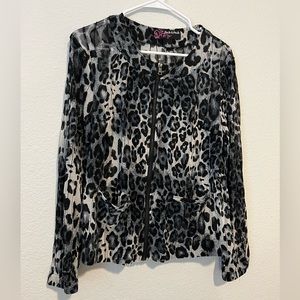 Animal Print Shell Jacket Sz Lge by Peck & Peck